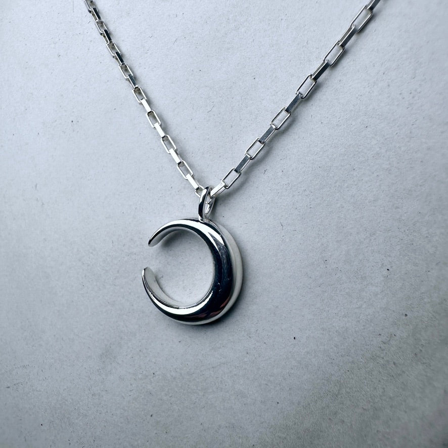 Crescent Moon Charm | Sterling Silver