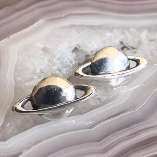 Saturn Stud Earrings | Sterling Silver