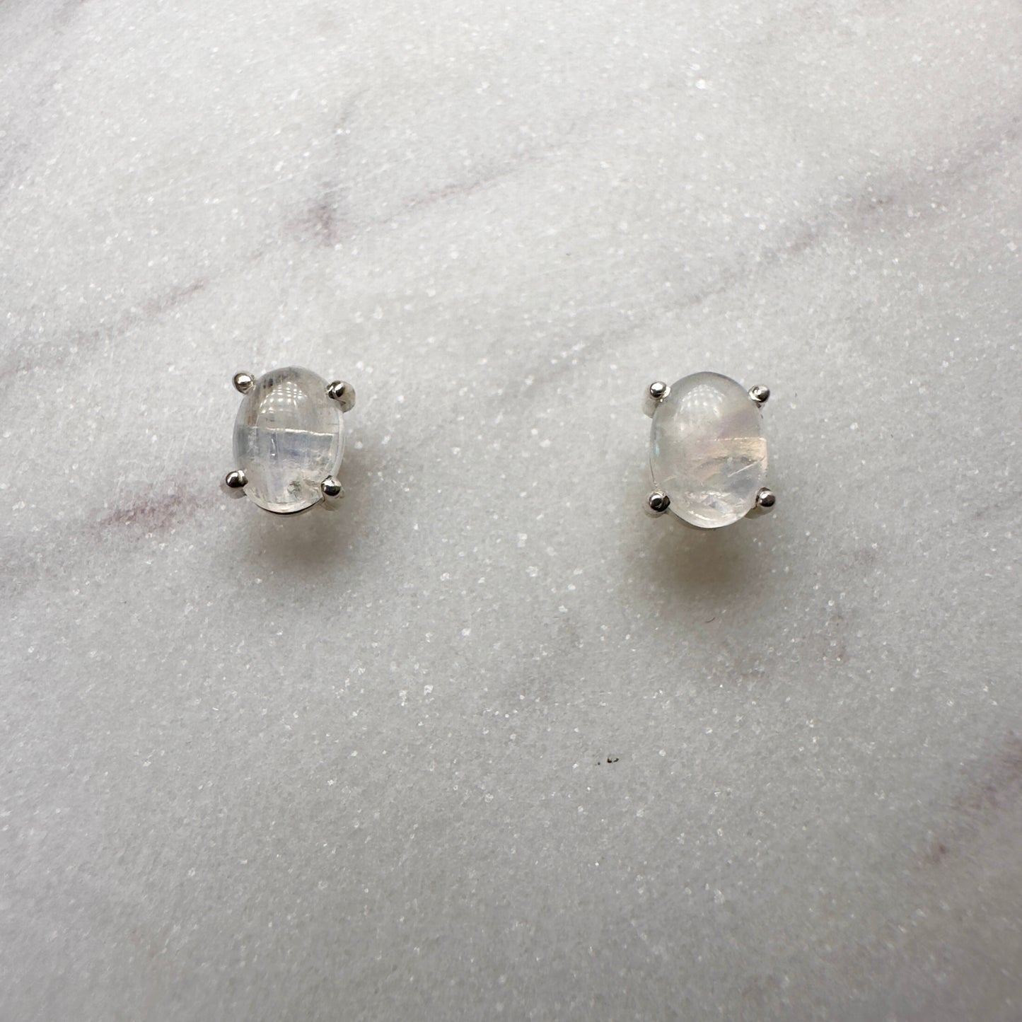 Gemstone Stud Earrings: 4 Prong Settings