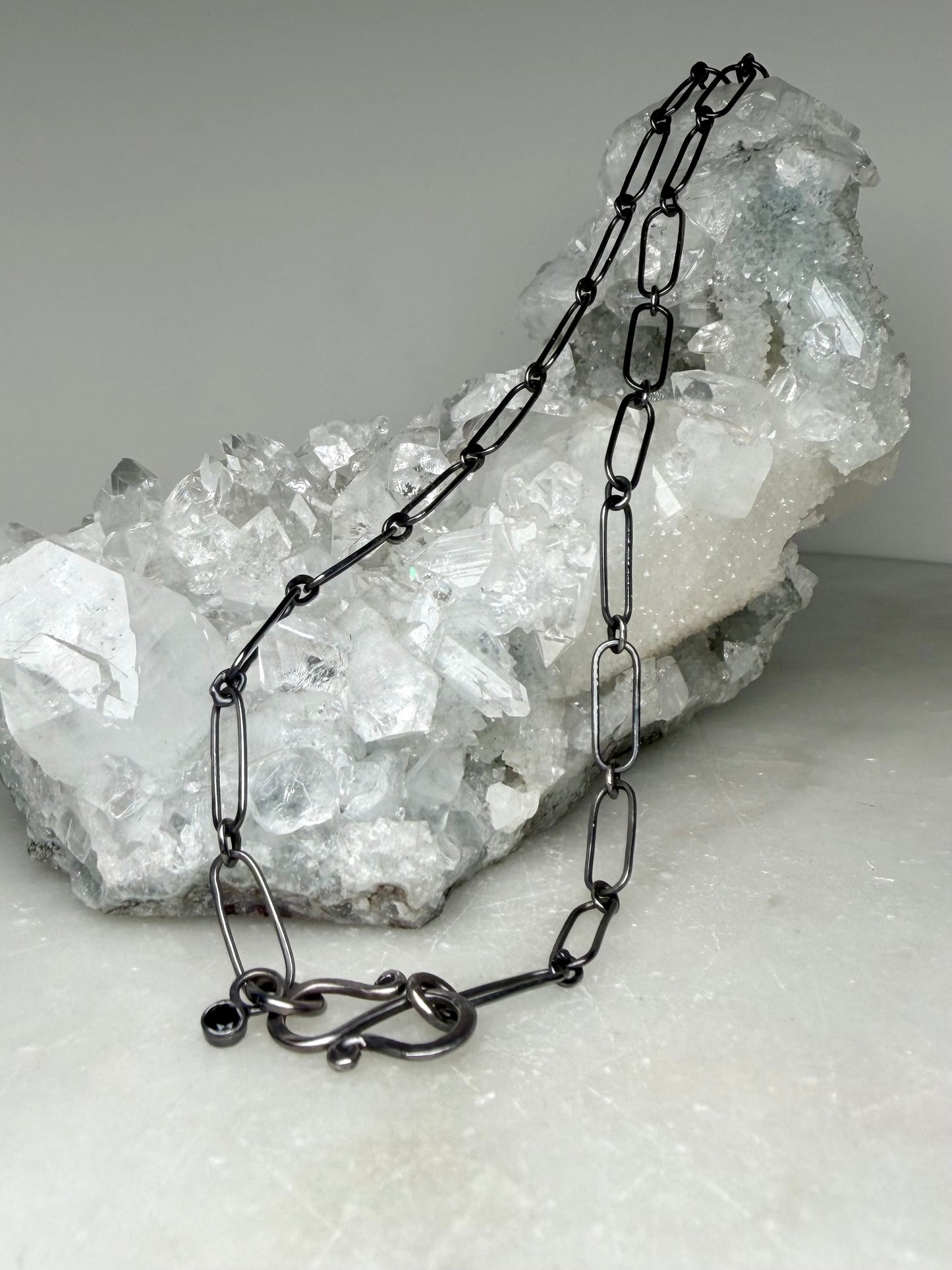 Blackened Paperclip Chain | Sterling Silver
