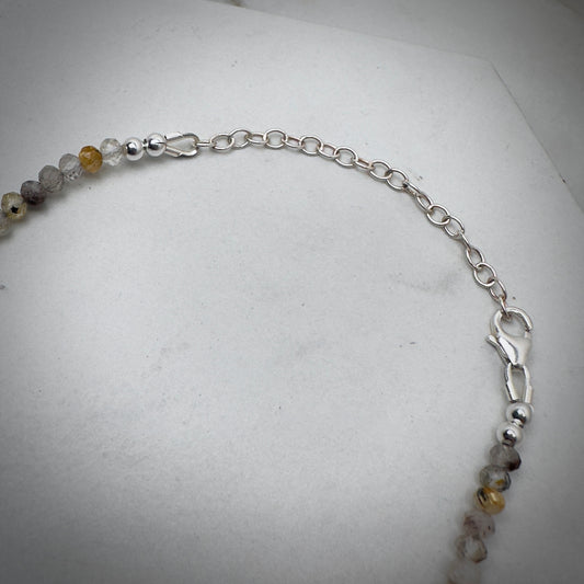 Golden Rutilated Quartz Beaded Necklace