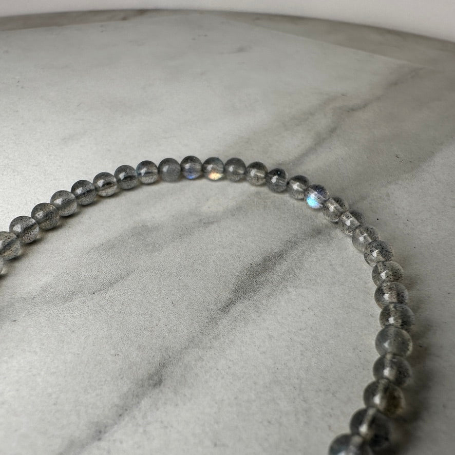 Labradorite Beaded Bracelet | Adjustable | Sterling Silver