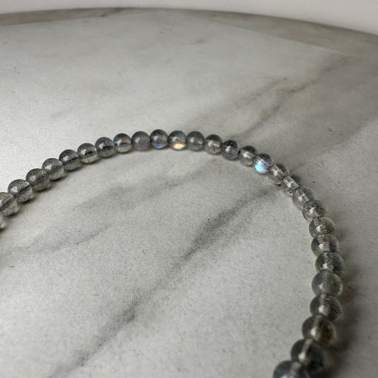 Labradorite Beaded Bracelet | Adjustable | Sterling Silver