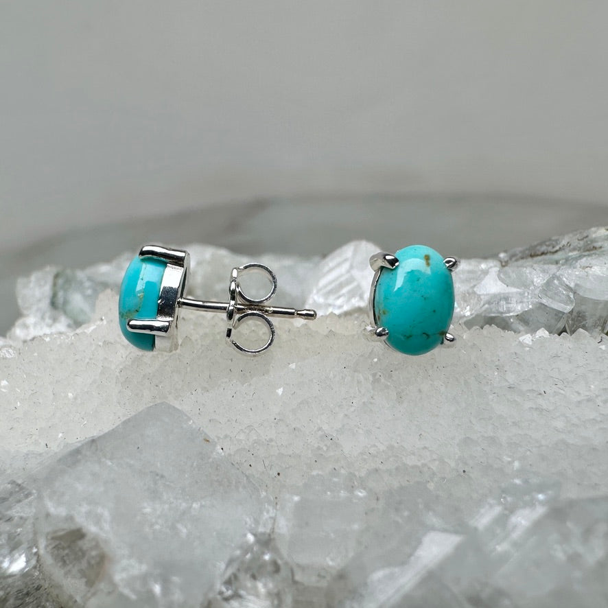 Turquoise Stud Earrings | Sterling Silver