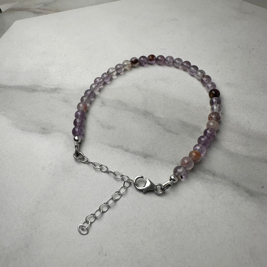 Super Seven Beaded Bracelet | Adjustable | Sterling Silver