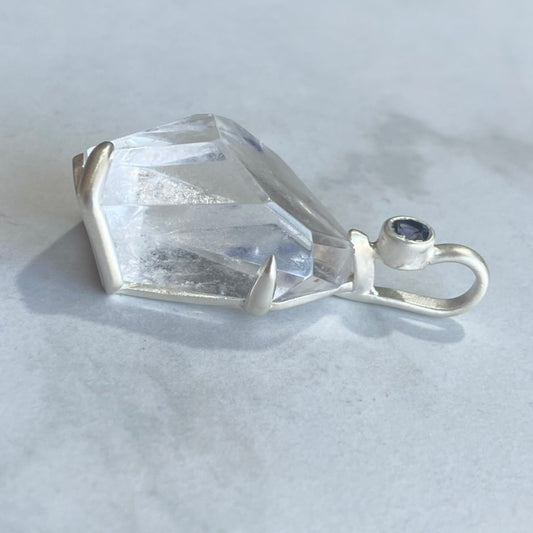 Fluorite Included Quartz Geo Pendant