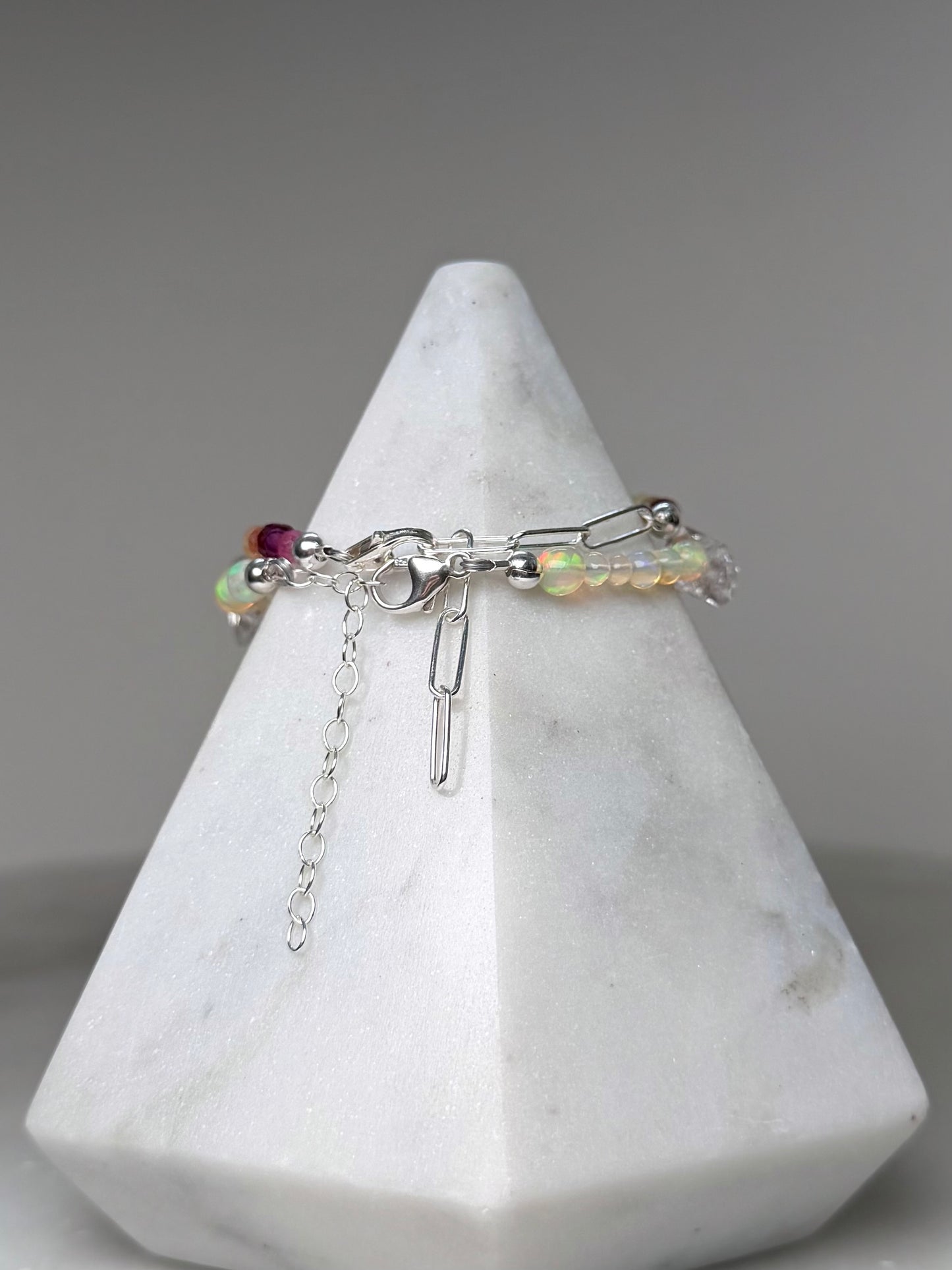 Opal Diamond Quartz Bracelet | Sterling Silver