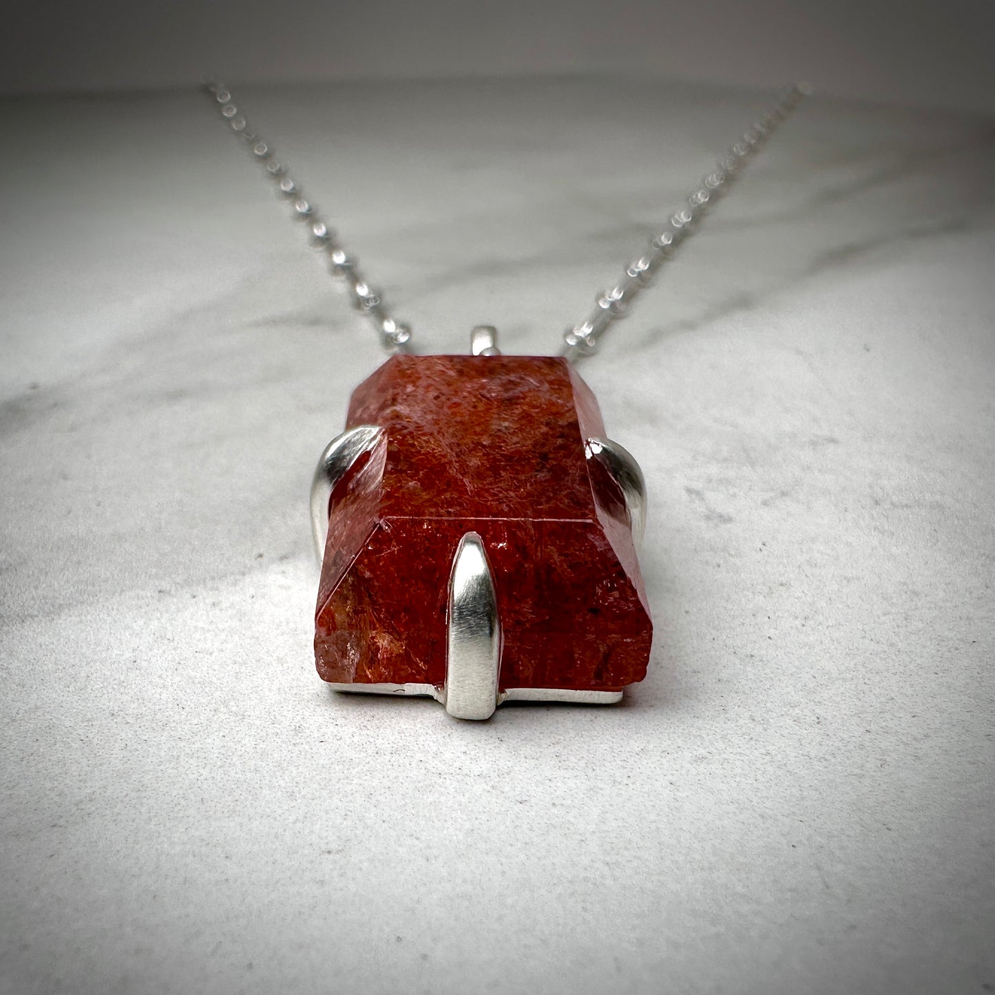 Geometric Sunstone Pendant