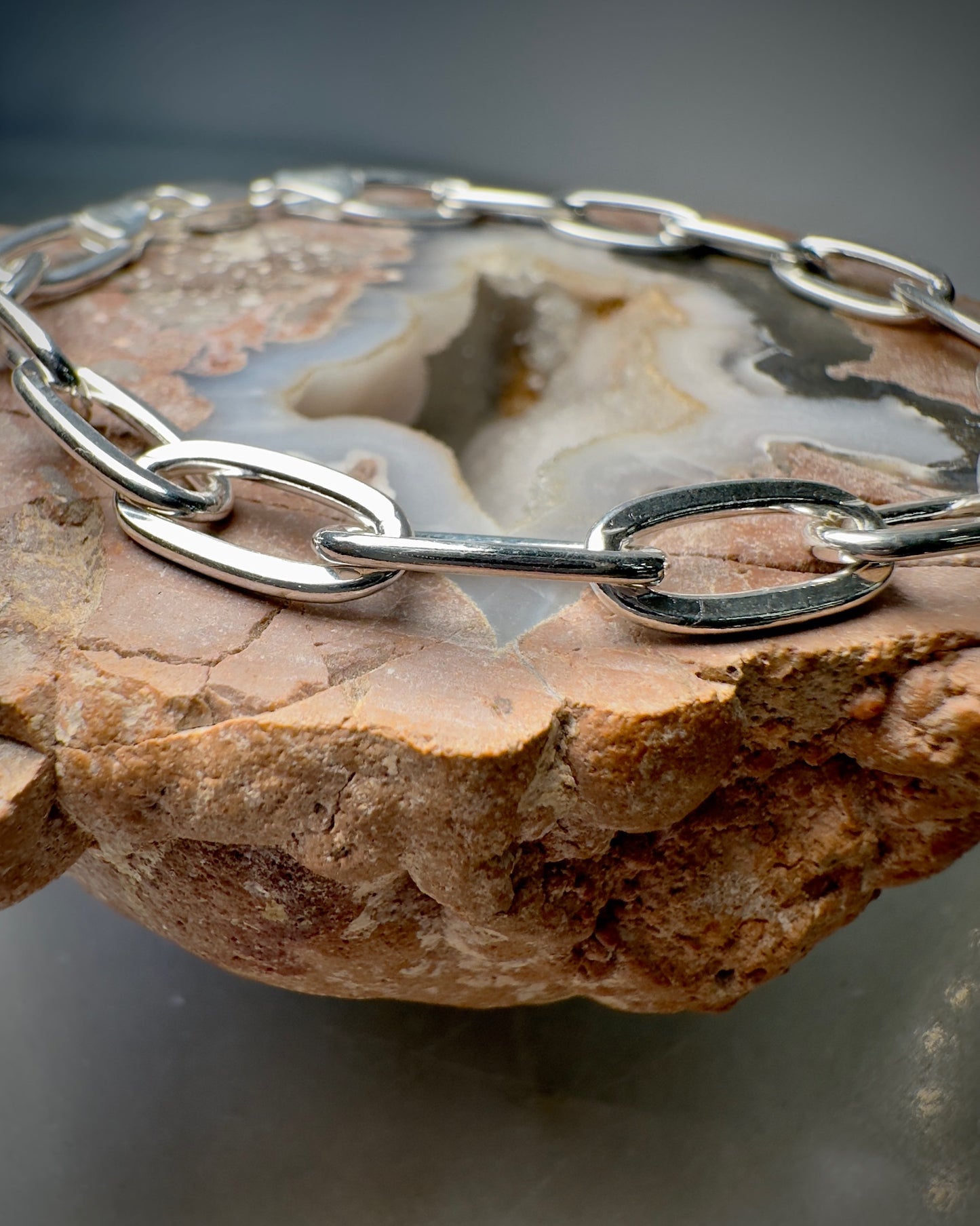 Paperclip Chain Bracelet | 7.5" Long | Sterling Silver