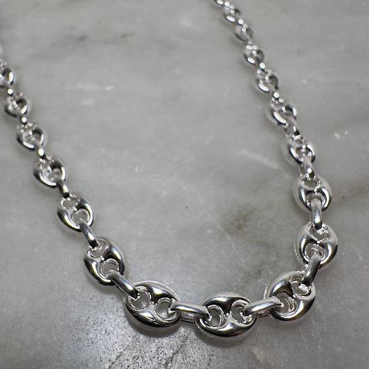 Puffed Anchor Chain in Sterling Silver | 6.5mm Wide