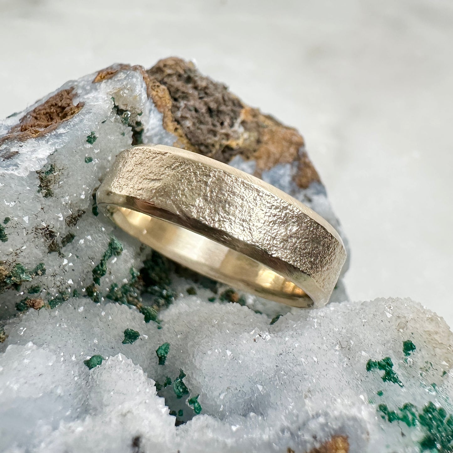 Beveled Granite Band | 14k Yellow Gold