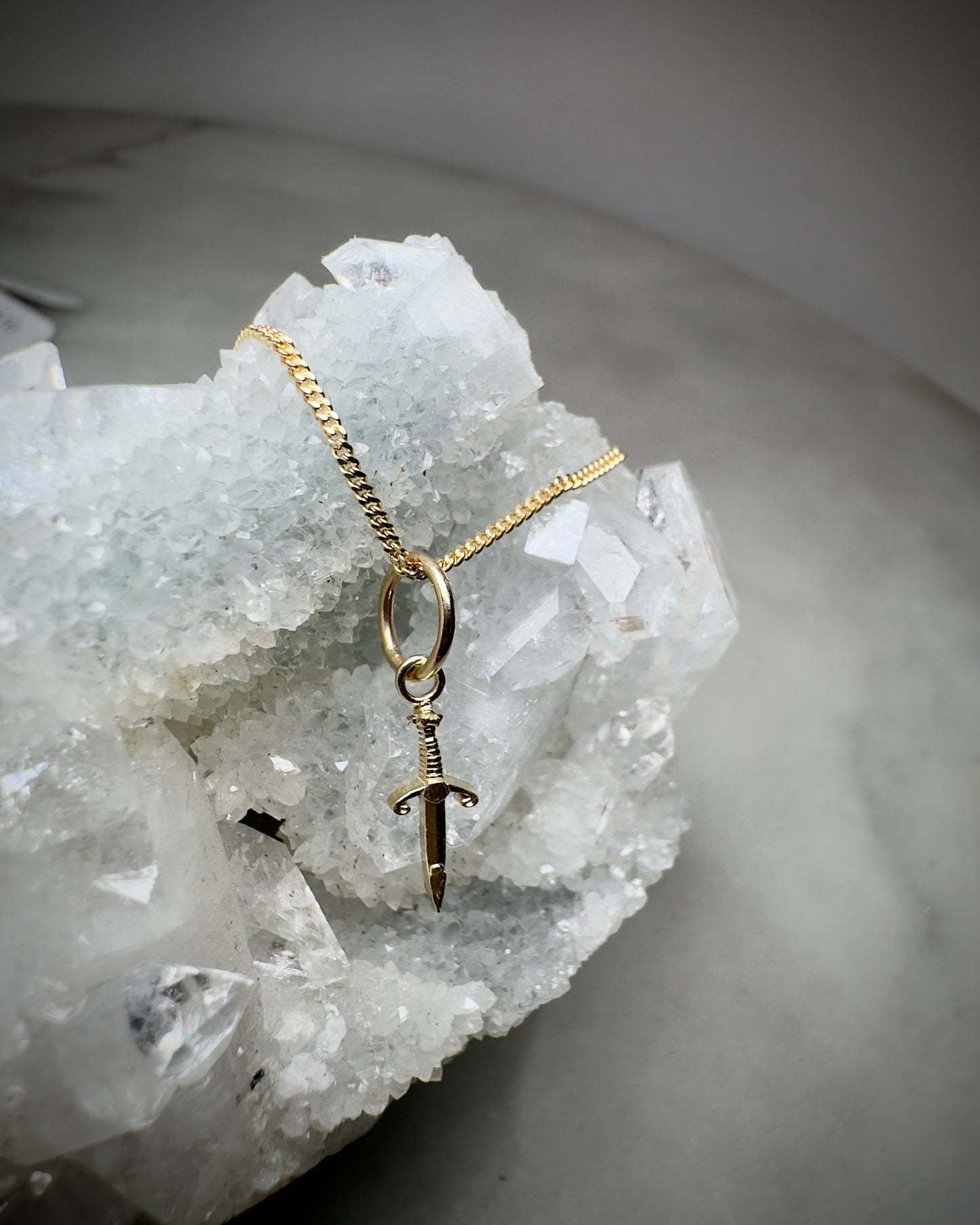 Mini Dagger Charm in 14k Yellow Gold