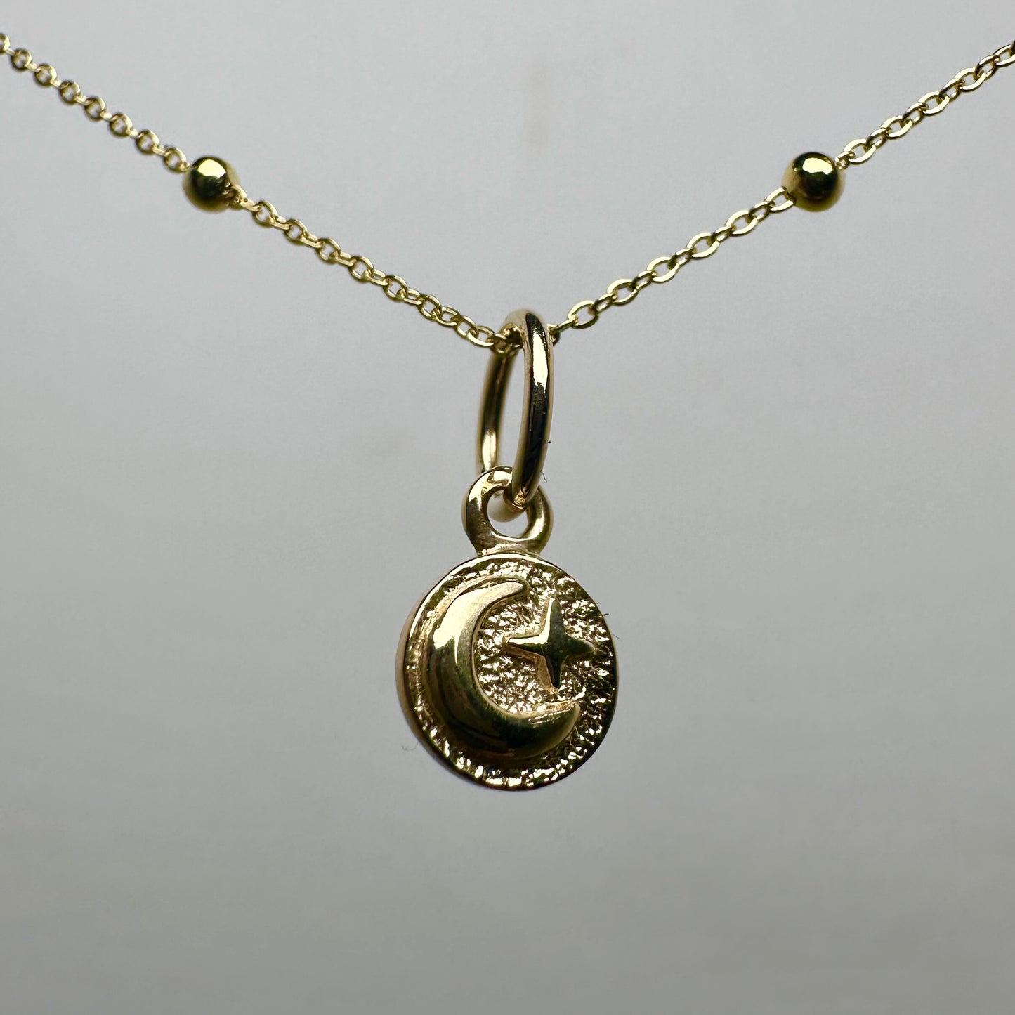 Star & Moon Charm | 14k Yellow Gold