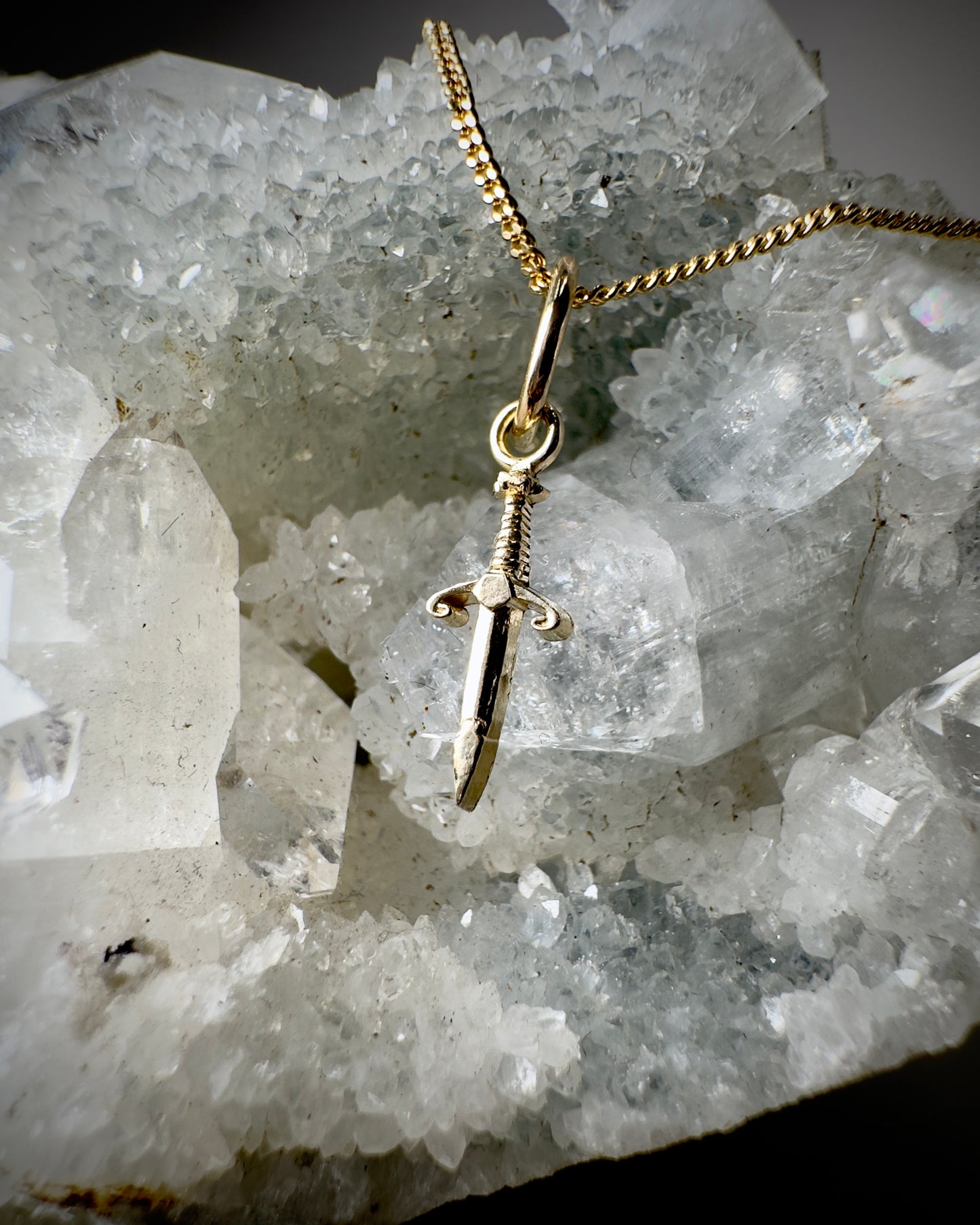 Mini Dagger Charm in 14k Yellow Gold