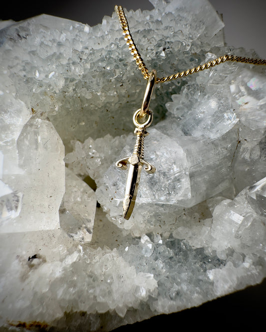 Mini Dagger Charm | 14k Yellow Gold