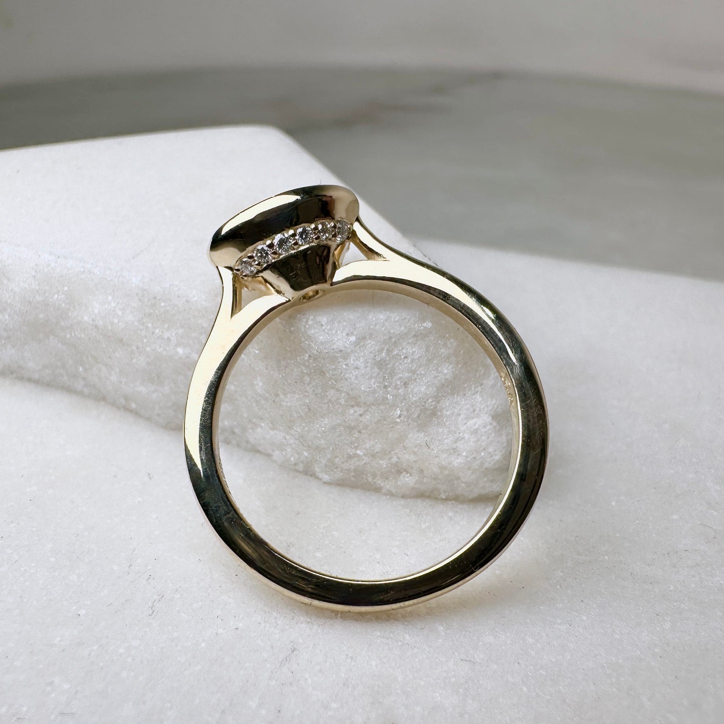 Yellow Diamond Hidden Halo Ring | 14k Yellow Gold