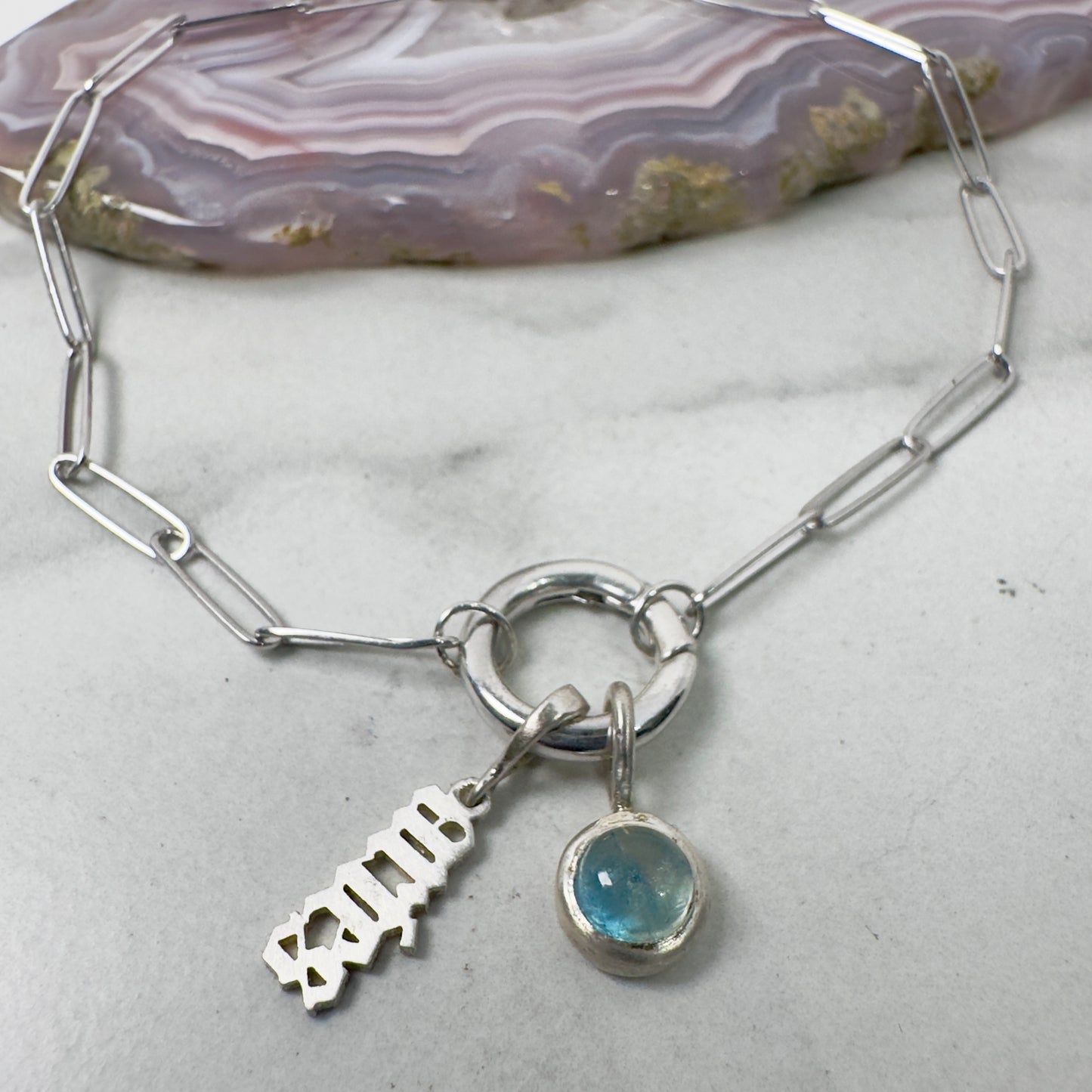 Paperclip Bracelet with Charm Bail | 14k Yellow Gold & Silver Options