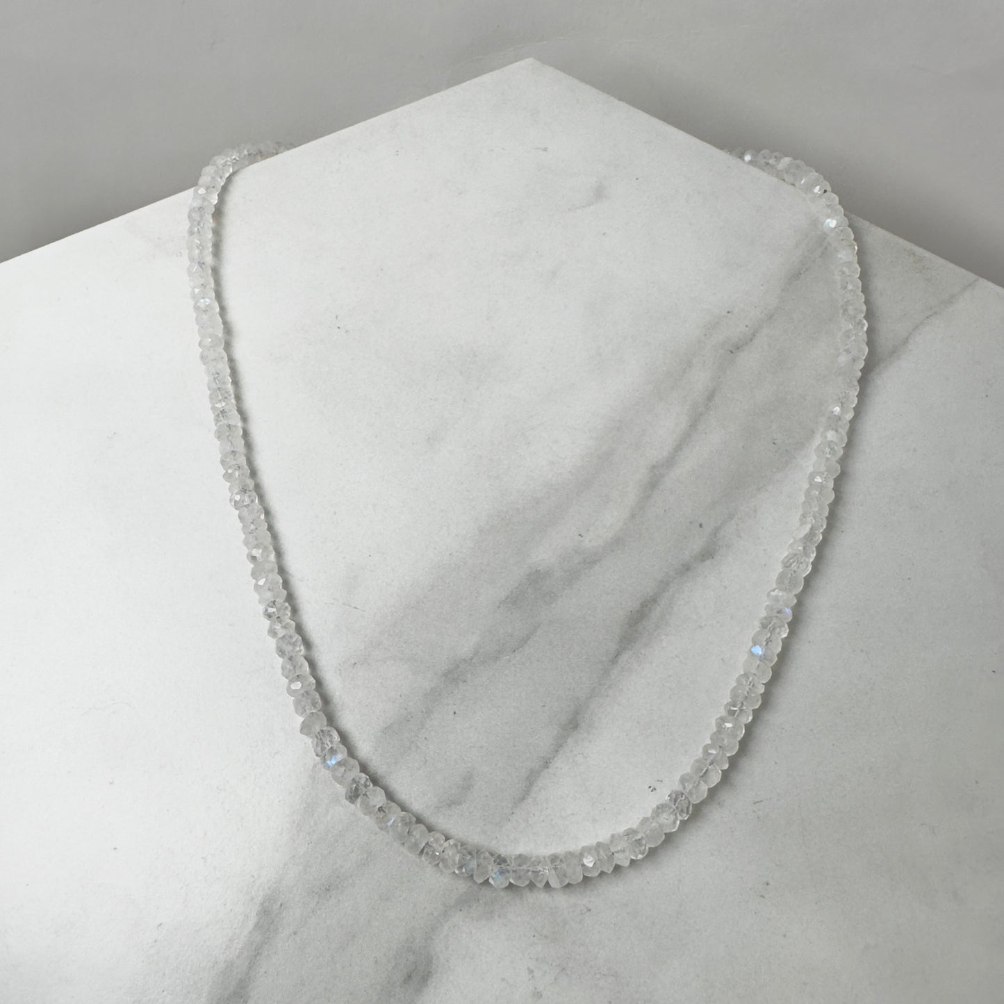 Faceted Moonstone Beaded Necklace