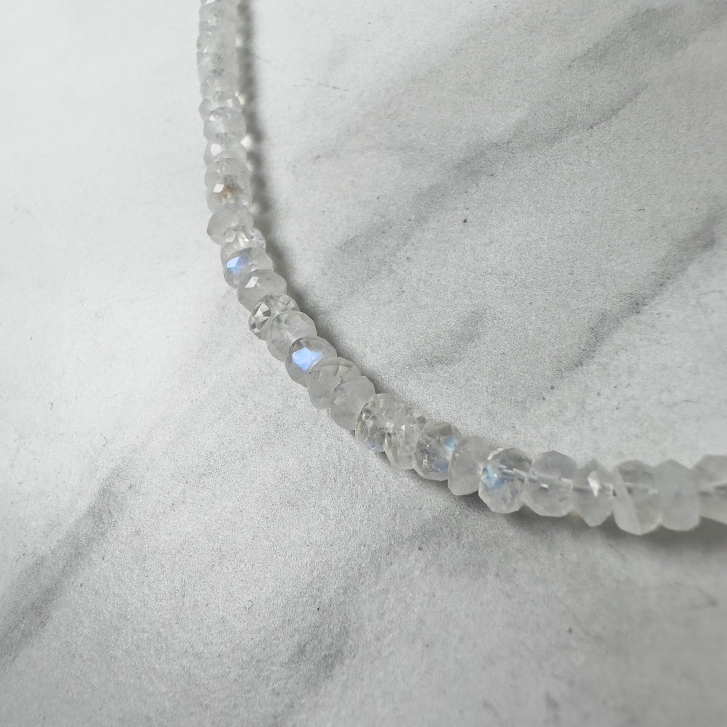 Faceted Moonstone Beaded Necklace