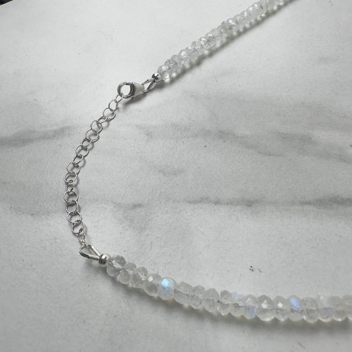 Faceted Moonstone Beaded Necklace