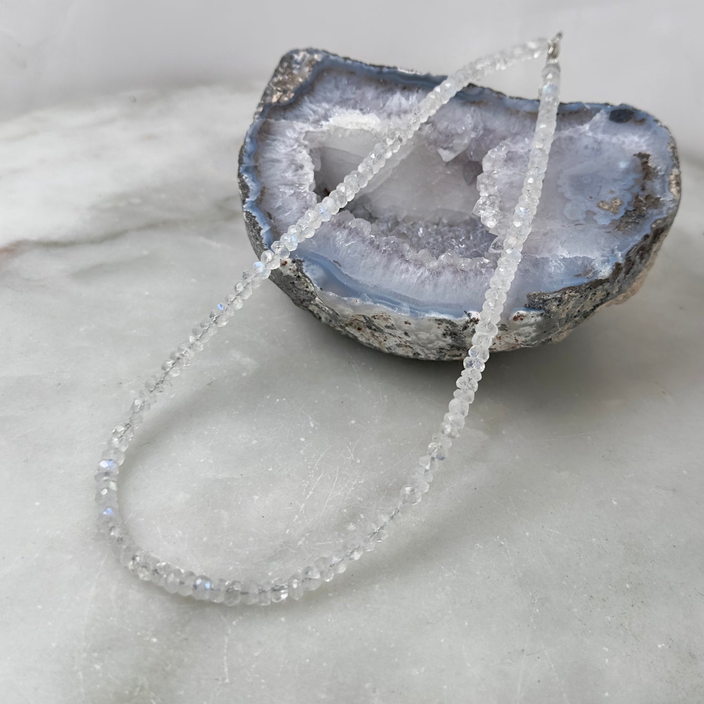 Faceted Moonstone Beaded Necklace