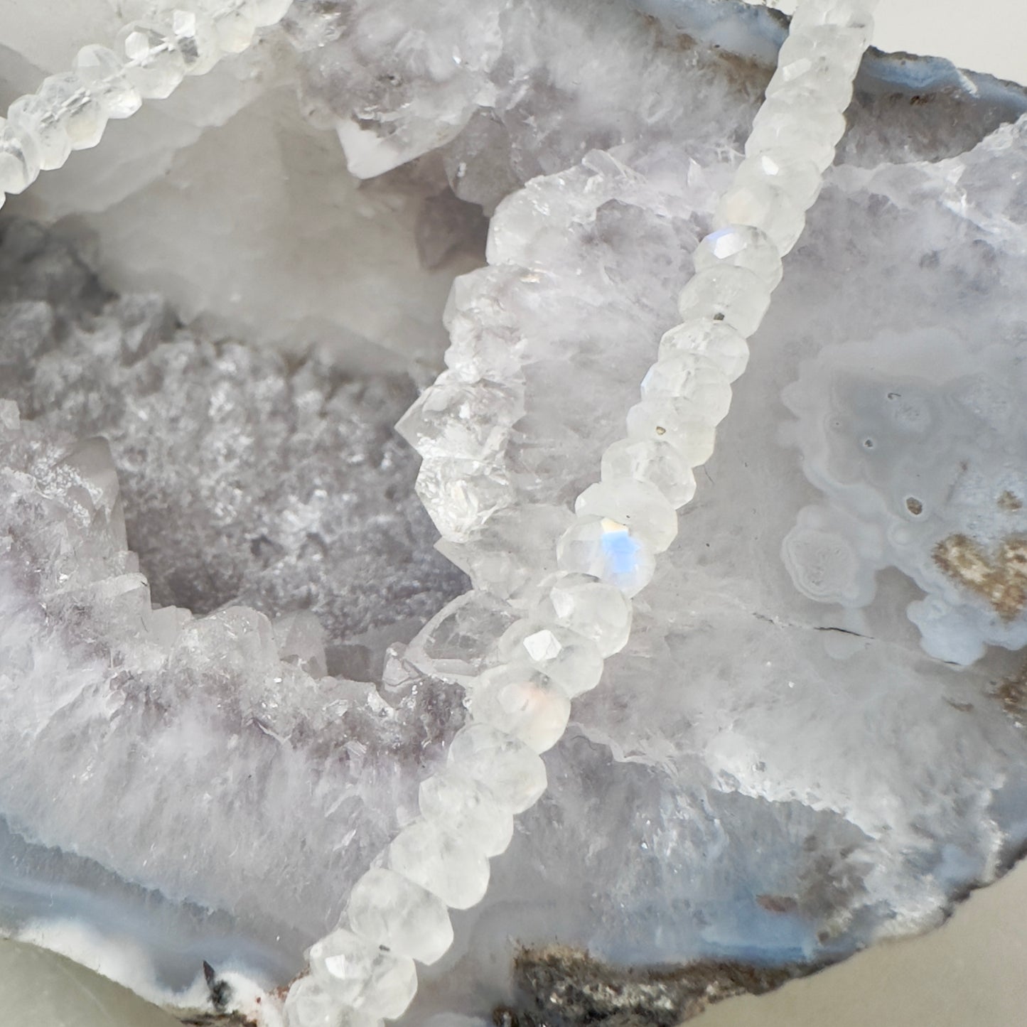 Faceted Moonstone Beaded Necklace
