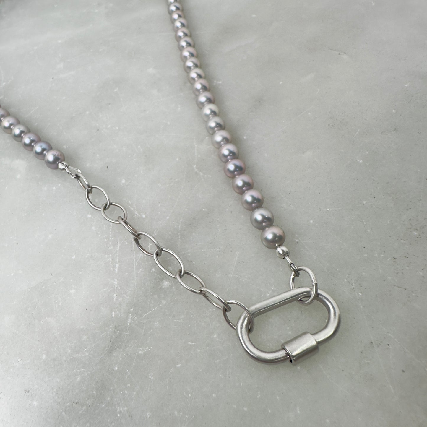 Grey Pearl Necklace / Bracelet Wrap | Sterling Silver