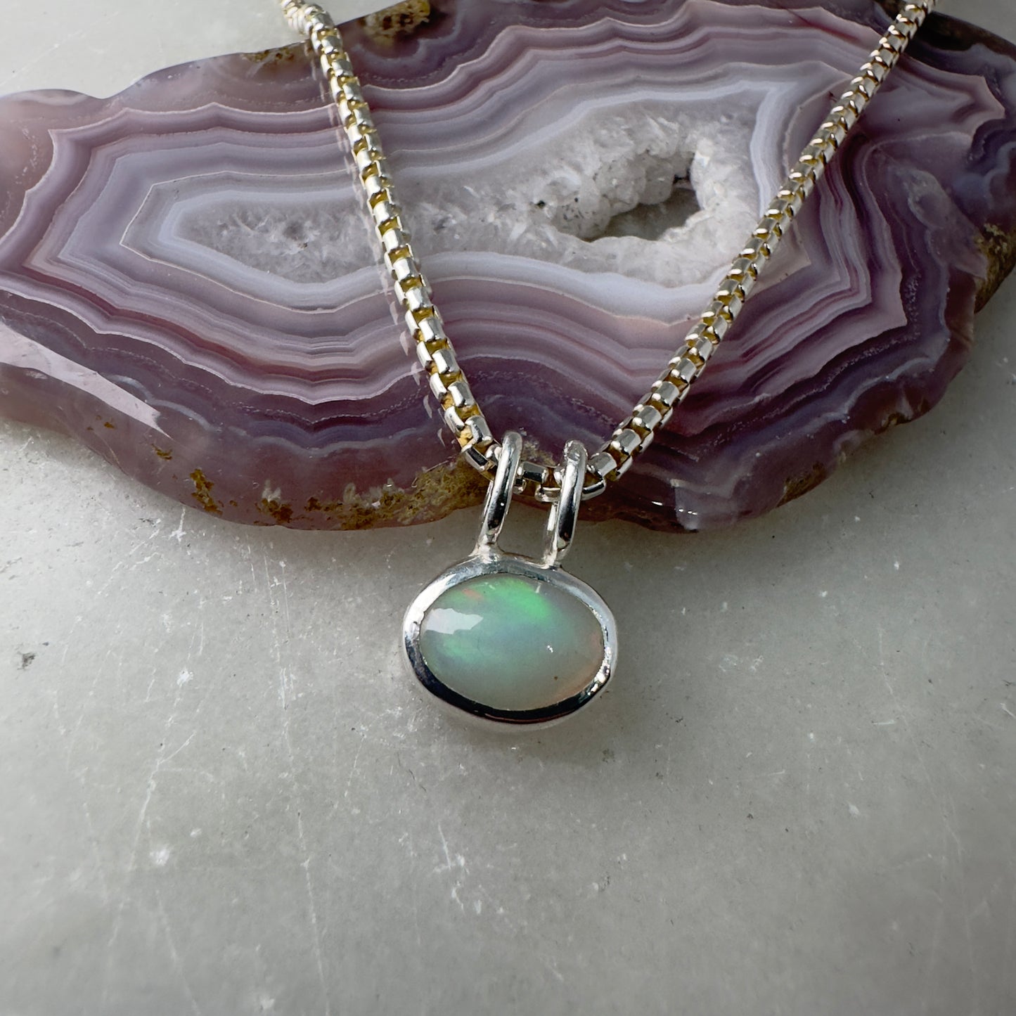 Ethiopian Opal Pendant | Sterling Silver