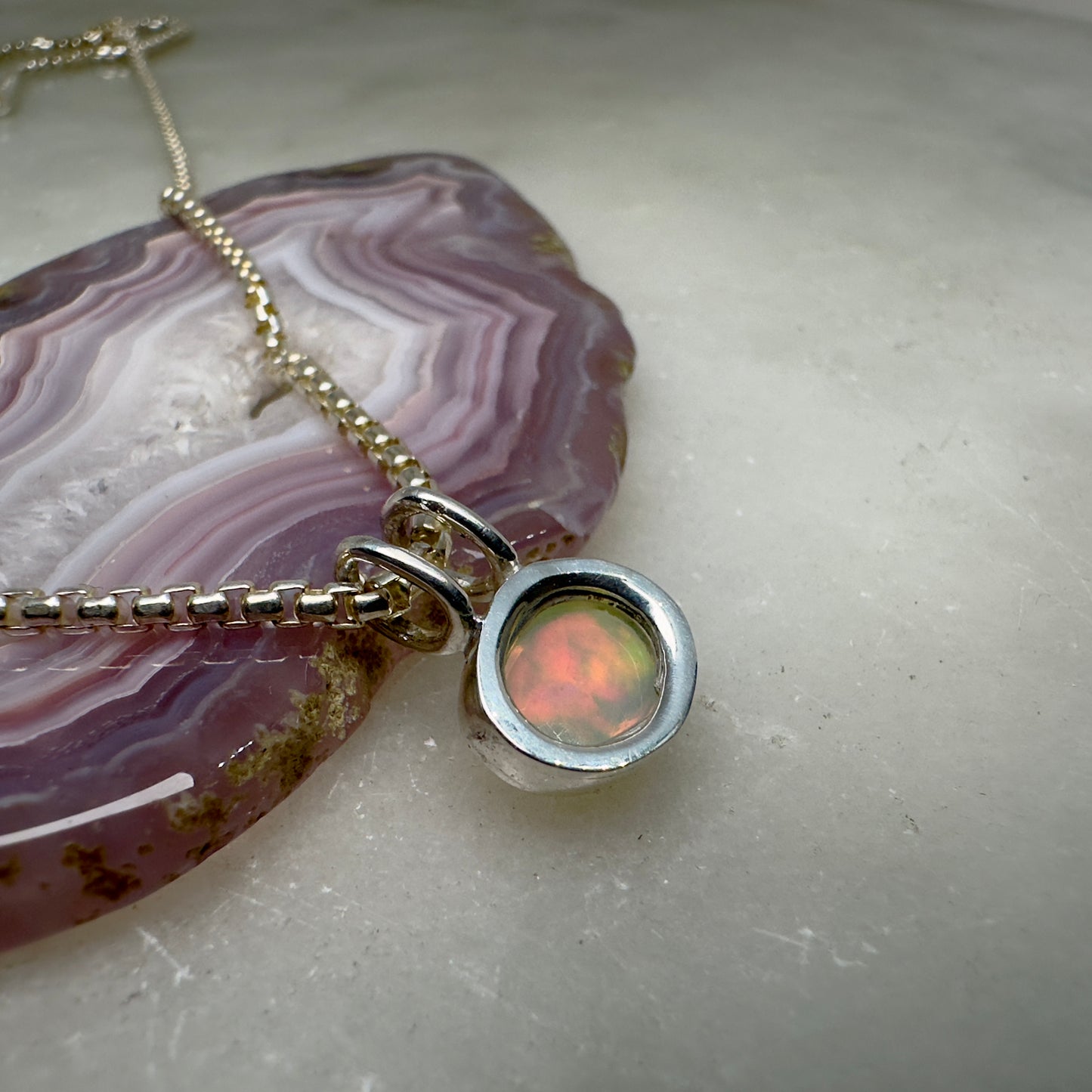 Ethiopian Opal Pendant | Sterling Silver