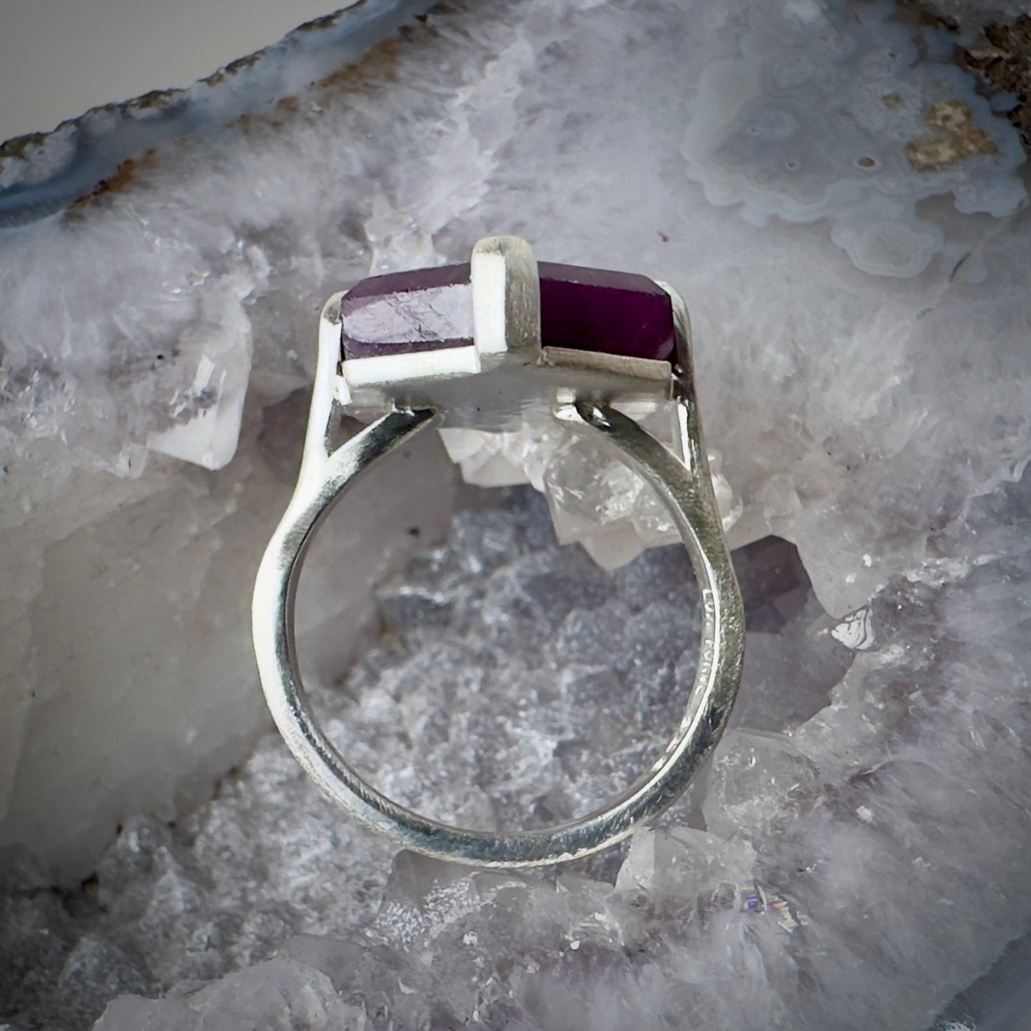 Pink Sapphire Floating Ring