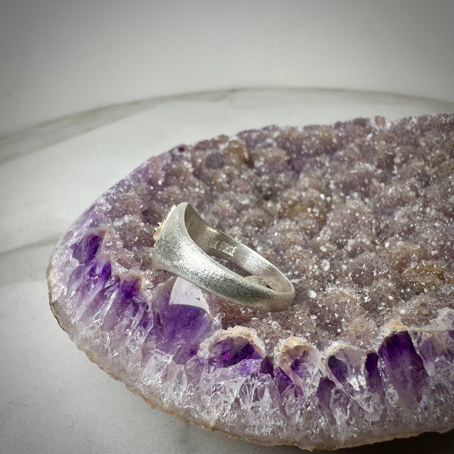 Starburst Ring with Purple Sapphire | 14k Yellow Gold & Sterling Silver