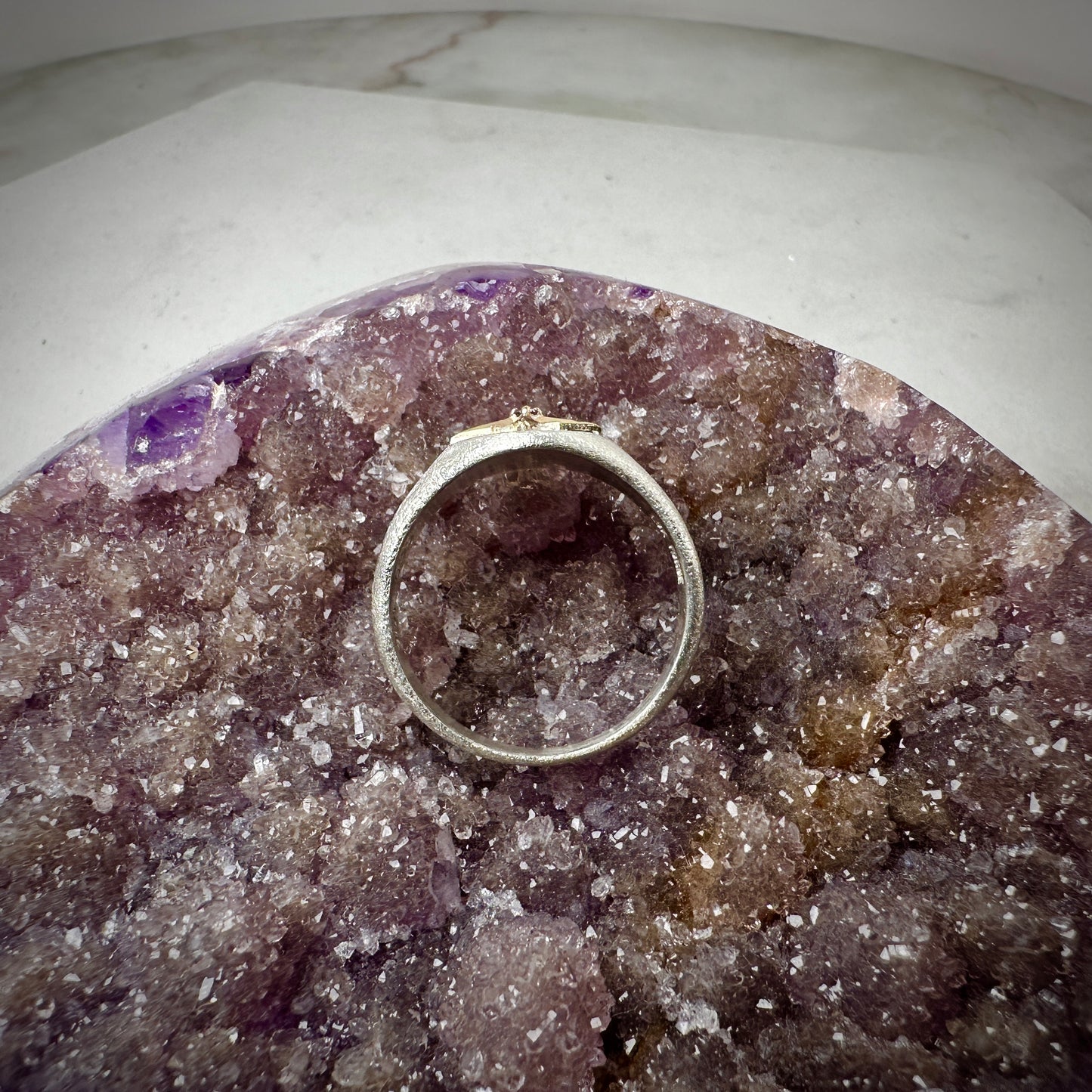 Starburst Ring with Purple Sapphire | 14k Yellow Gold & Sterling Silver