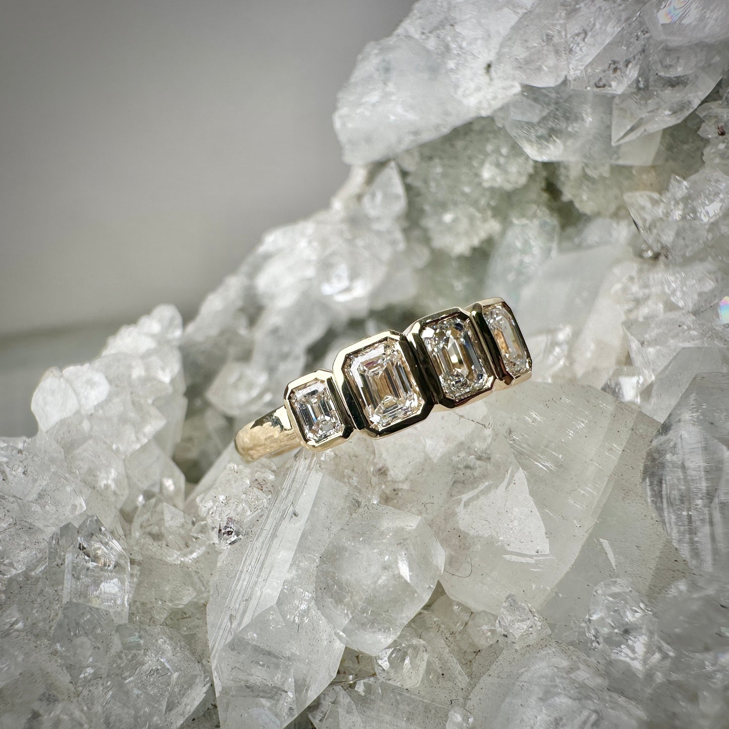 Lab Grown Emerald-Cut Diamond Ring | 14k Yellow Gold