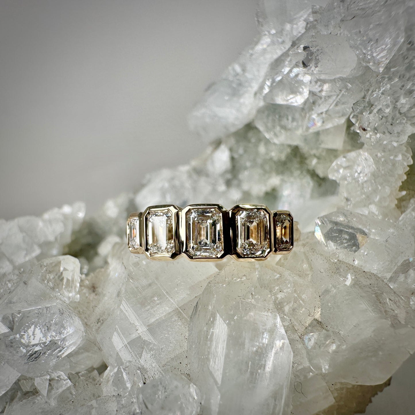 Lab Grown Emerald-Cut Diamond Ring | 14k Yellow Gold