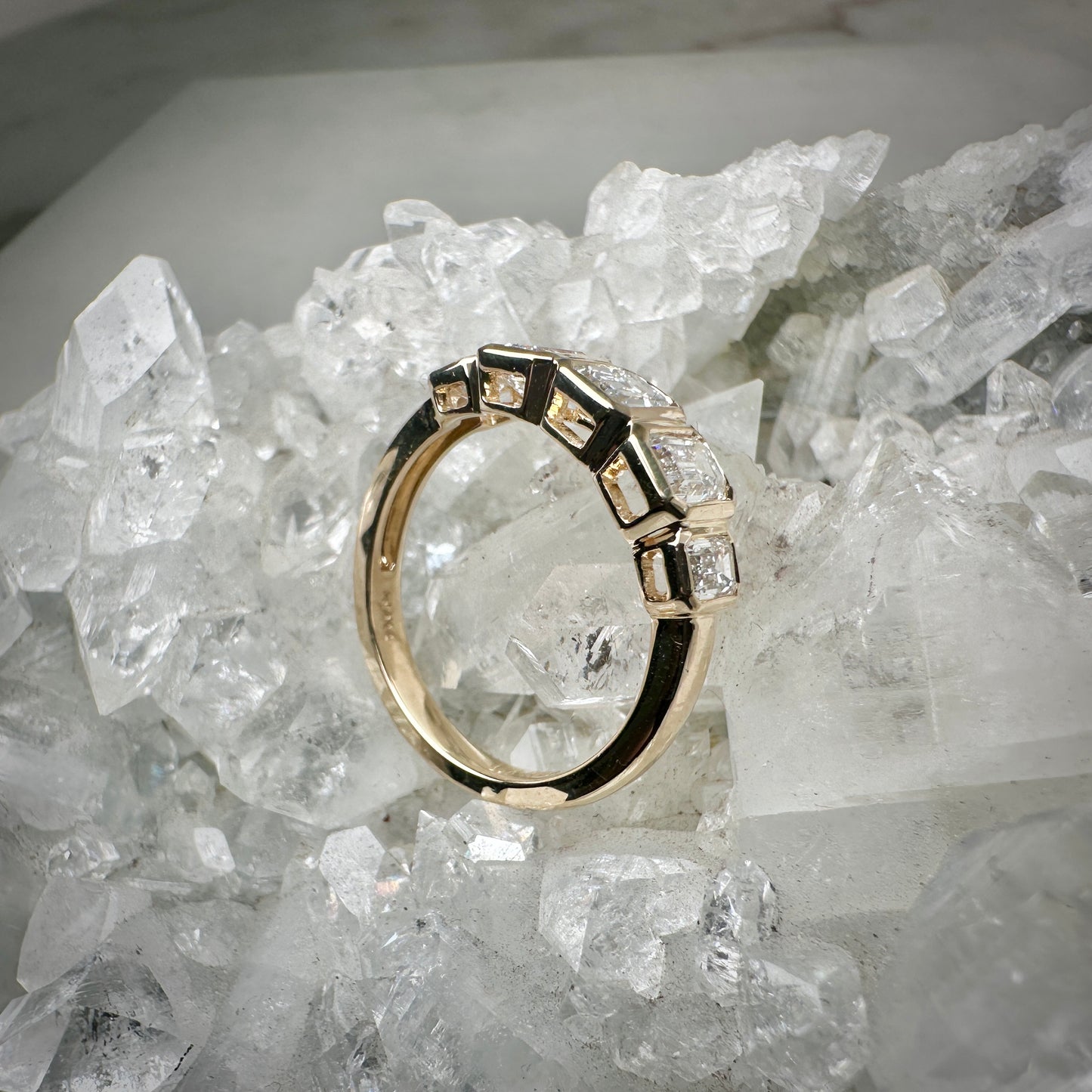 Lab Grown Emerald-Cut Diamond Ring | 14k Yellow Gold