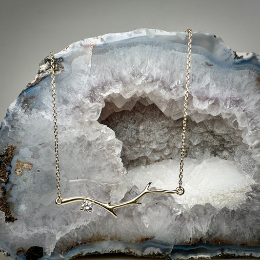 Lab Grown Diamond Branch Necklace | 14k Yellow Gold