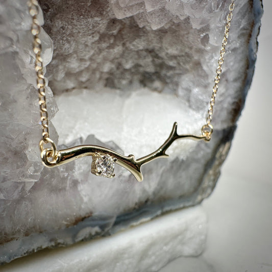 Lab Grown Diamond Branch Necklace | 14k Yellow Gold