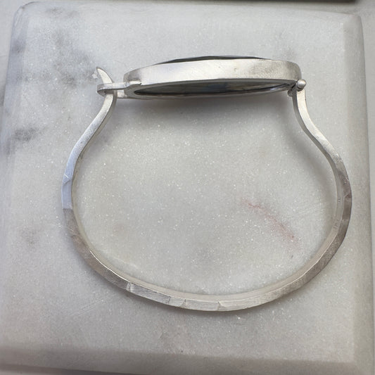 Malachite Hinge Bracelet | Sterling Silver