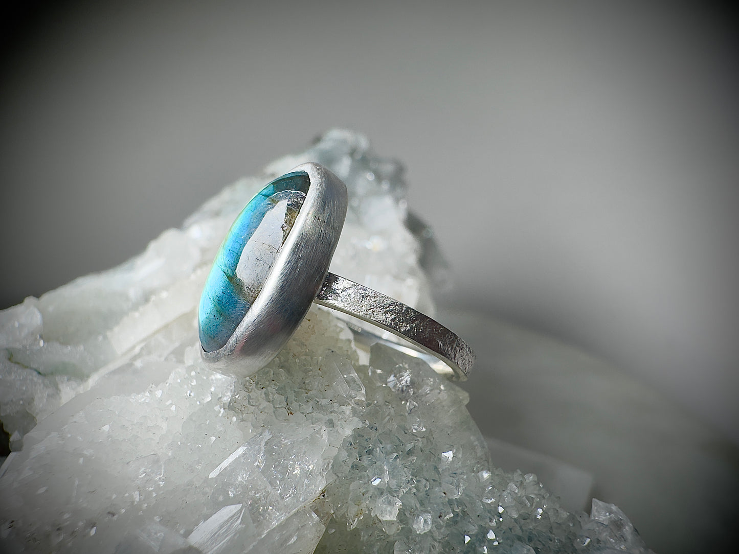 Blue-Green Labradorite Ring