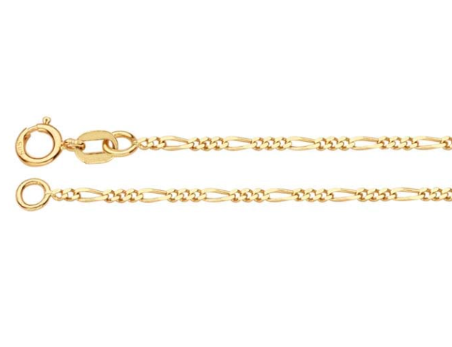 Fine Figaro Chain | 14k Yellow Gold | 1.2mm Wide