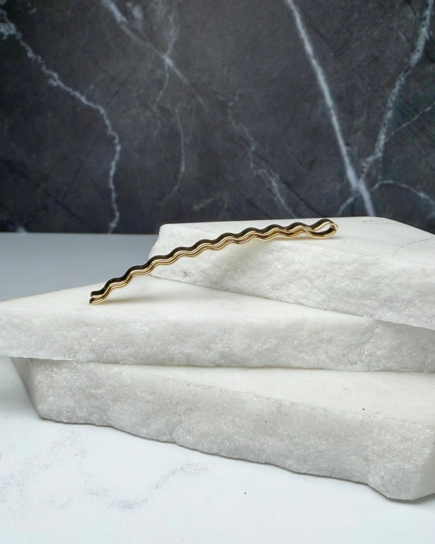 Wavy Hair Barrette | 14k Yellow Gold | LUX FORGE Legacy Collection