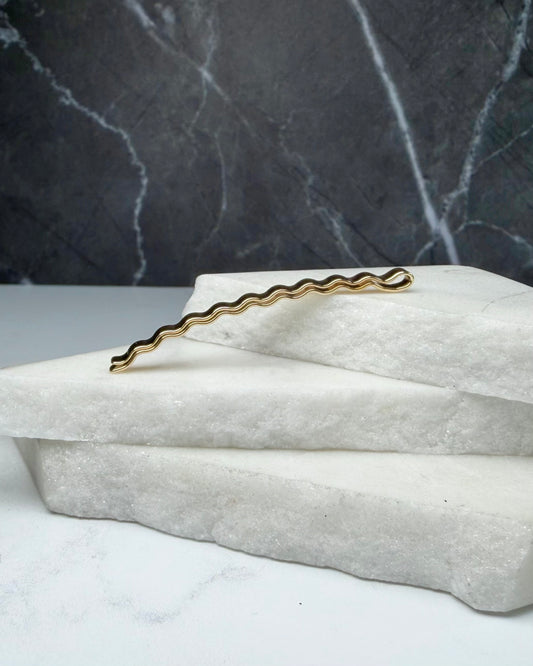 Wavy Hair Barrette | 14k Yellow Gold | LUX FORGE Legacy Collection