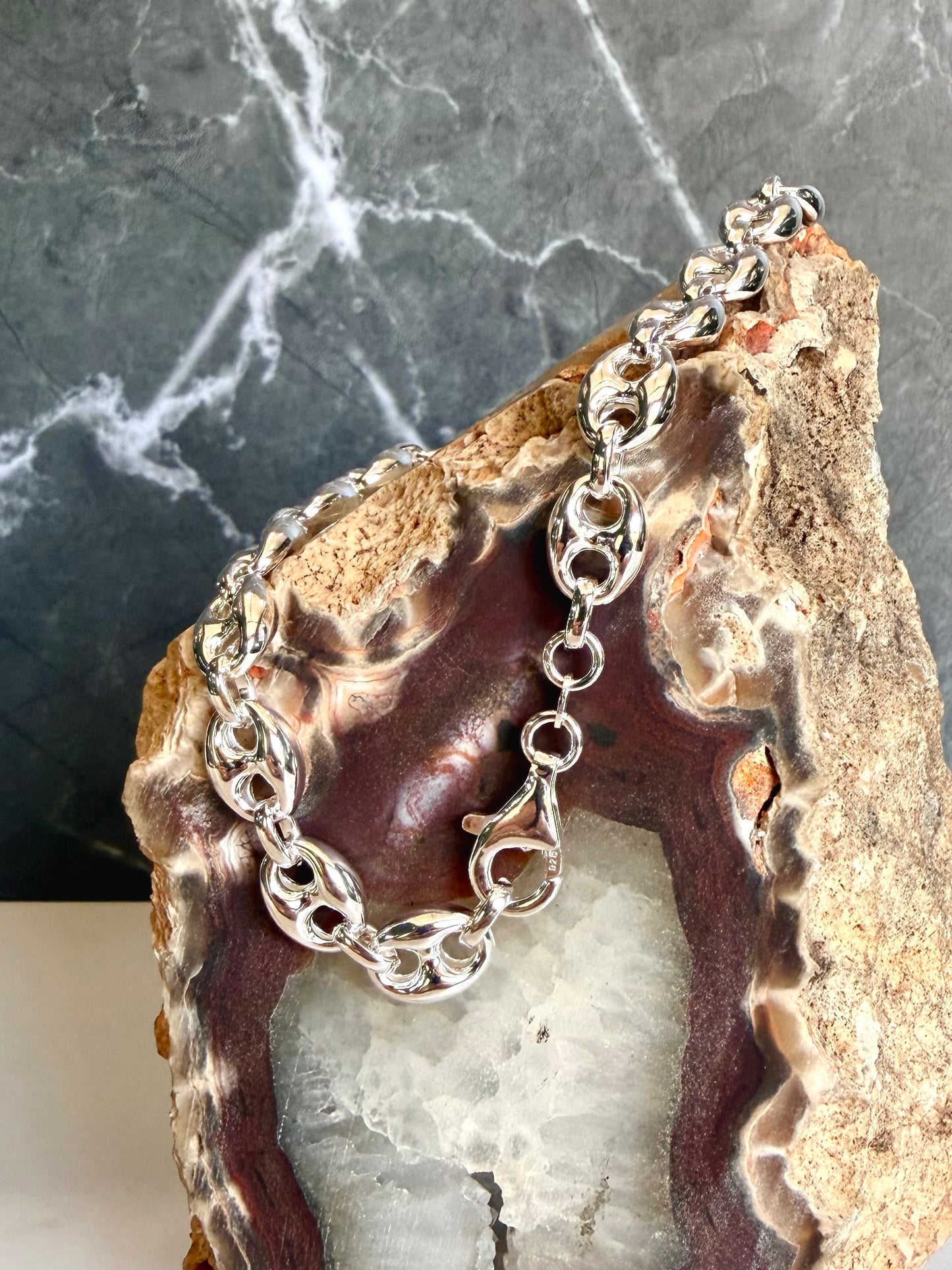 Puffed Anchor Chain | 9mm Wide | Sterling Silver