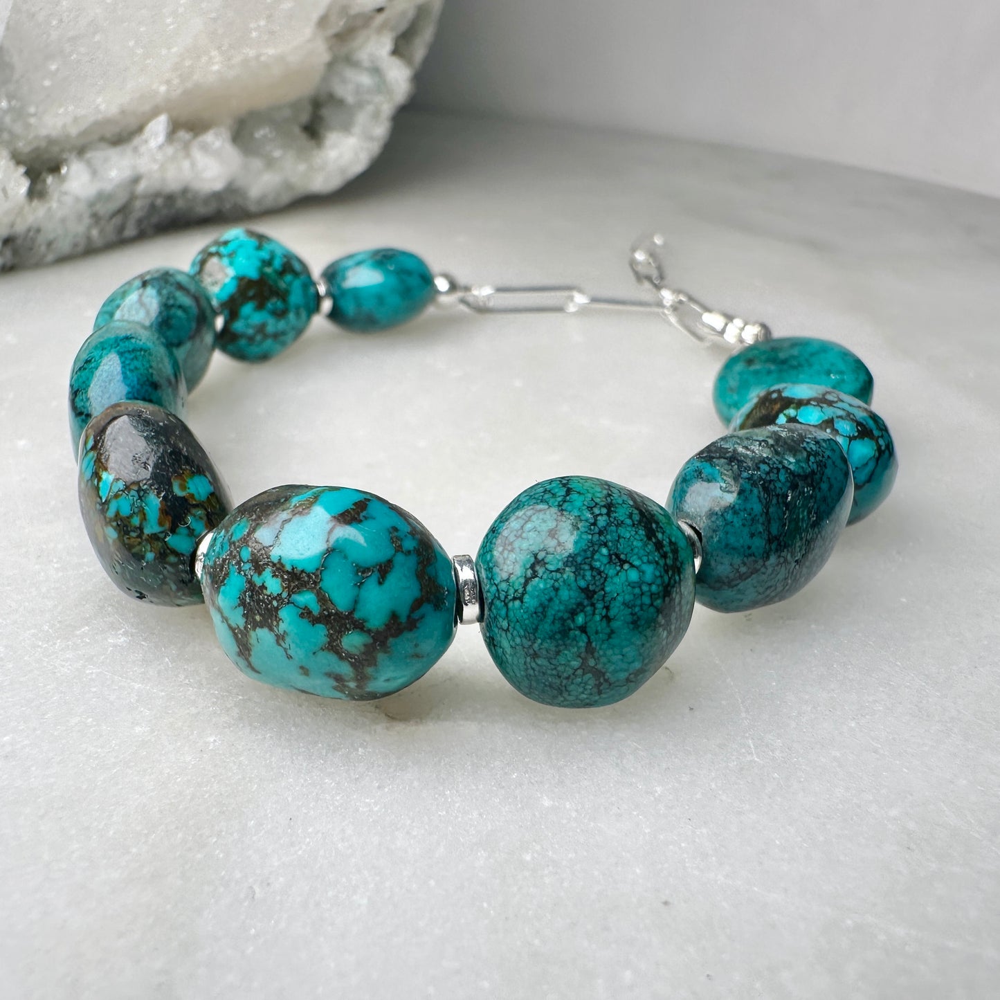 Turquoise Pebble Bracelet | Sterling Silver