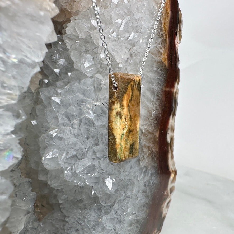 Marbled Jasper Floating Necklace | Sterling Silver