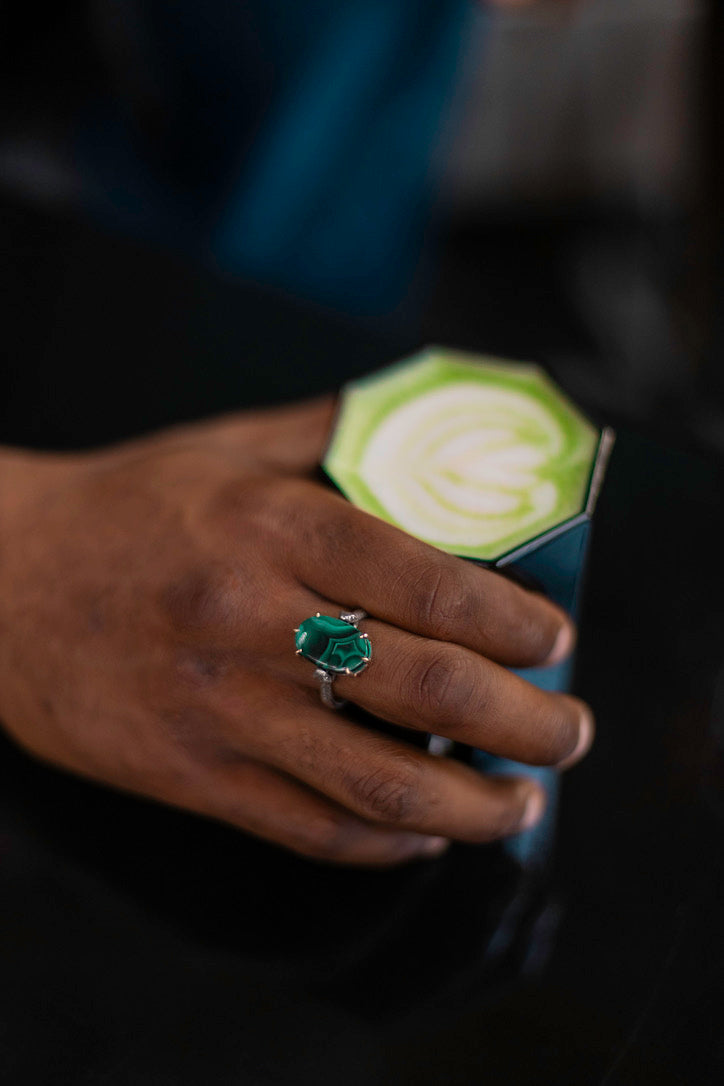 Malachite Snake Bite Ring