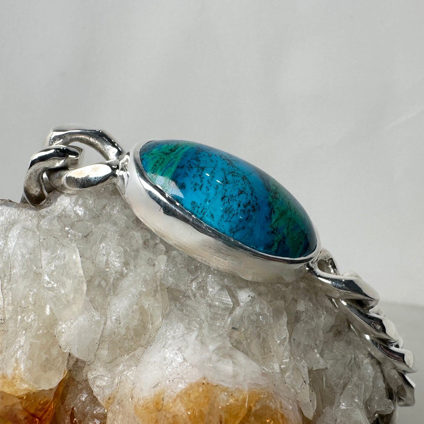 Chrysocolla Curb Bracelet | Sterling Silver