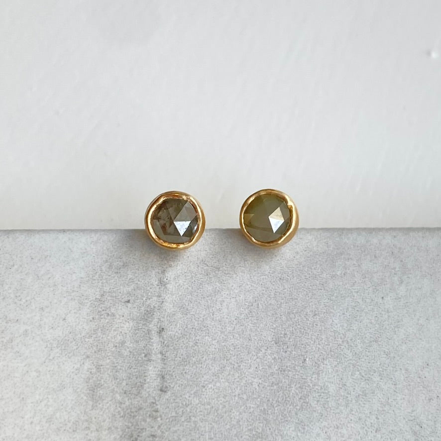 Grey Diamond Stud Earrings