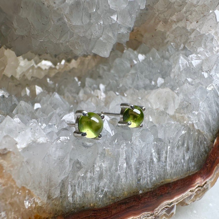 Peridot Stud Earrings | Sterling Silver