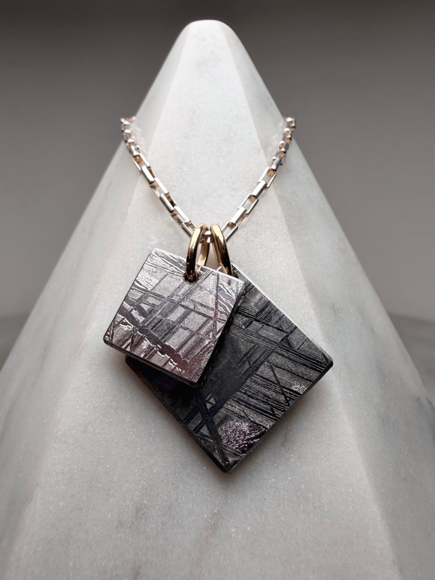 Meteorite Charm Pendant | 14k Yellow Gold